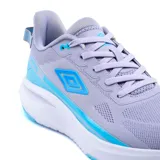 Championes deportivos de mujer Umbro Rokar, color lila con detalles en celeste y suela blanca.