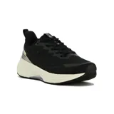 Championes deportivos 361° Titan II Lite de mujer, color negro con suela gruesa en tono blanco y detalles lavanda, diseñados con capellada de malla transpirable y cordones.