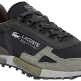 Championes Lacoste Elite Active 22, color negro con detalles en gris y marrón.