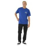 Remera azul con estampado amarillo del logo de Rip Curl Pro 25 Event en el pecho.