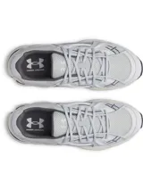 Championes Under Armour modelo UA Sola de color gris, con parte superior de malla ligera, superposiciones impresas en 3D, detalles reflectantes y entresuela de EVA acolchada con suela exterior de goma.