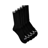 Pack de cinco pares de medias negras de caña media con logo Rip Curl en blanco.