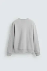 Sudadera de corte regular fit confeccionada en algodón con interior afelpado, cuello redondo y manga larga con puños y ruedo en rib.
