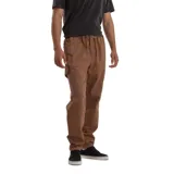 Pantalón jogger cargo de gabardina Quiksilver en color marrón claro, con cintura elástica con cordón ajustable y bolsillos laterales.