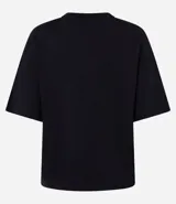 Blusa básica de algodón con corte oversized, cuello redondo y mangas cortas con sisas desplazadas. Diseño liso sin estampados.
