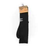 Medias deportivas de fútbol Umbro, color negro, con el logo de la marca bordado en blanco en la parte superior.