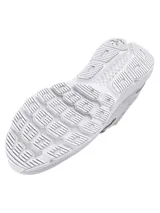 Championes de running Under Armour modelo Charged Escape 4, color gris claro con detalles en blanco. Presentan parte superior de malla técnica transpirable, contrafuerte externo en el talón para mayor sujeción y mediasuela con tecnología Charged Cushioning para una amortiguación óptima.