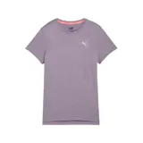 Remera deportiva Puma de manga corta con tecnología dryCELL que absorbe la humedad. Presenta un diseño jaspeado en color lila, cuello redondo y el logo del felino de la marca estampado en el pecho.