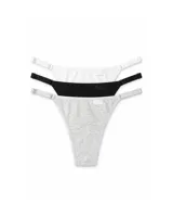 Colaless de algodón blanca con tiras finas regulables y argollas metálicas en los laterales.