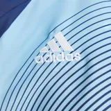 Campera deportiva Adidas Argentina Retro 2006, color azul y celeste, con cierre frontal, cuello alto y puños elásticos. Presenta el logo de Adidas y el escudo de la AFA en el pecho, y las tres tiras características de Adidas en las mangas.