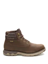 Botas Caterpillar modelo Pursue WP, color marrón, de caña media, confeccionadas en cuero de grano completo impermeable. Tienen suela de goma resistente y entresuela de EVA con amortiguación.