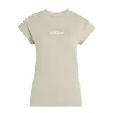Remera de algodón color beige con cuello redondo, mangas cortas y logo de la marca estampado en el centro del pecho.