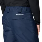Pantalón de esquí Columbia modelo Bugaboo V, color azul marino, con tecnología impermeable y transpirable Omni-Tech y forro térmico reflectante Omni-Heat. Cuenta con cintura ajustable, bolsillos con cierre, polainas internas y refuerzos en la parte inferior de la pierna.