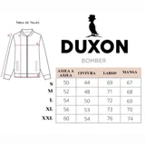 Campera bomber amarilla con cierre frontal y logo bordado en el pecho.