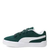 Championes urbanos Puma modelo Park Life Style Easy SD, color verde oscuro con detalles en blanco. Confeccionados en gamuza, presentan el logo de la marca en el lateral y una suela de goma blanca.
