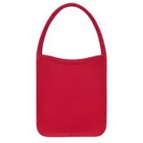 Cartera mini de mano con estructura rígida y asa superior redondeada, confeccionada en cuero de grano fino con acabado minimalista.
