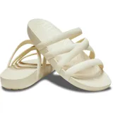 Sandalias Crocs Splash Strappy color negro, con tiras finas y plantilla ahuecada.