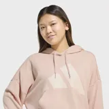 Canguro Adidas con capucha y cordón ajustable, de corte holgado y diseño con logo extragrande en el frente. Cuenta con bolsillo tipo canguro, puños y bajo acanalados.
