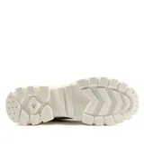 Botas de caña alta color verde militar con cordones y suela track blanca.