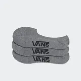 Pack de tres pares de medias invisibles Vans de color gris con logo Vans en negro.