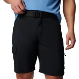 Short cargo negro Columbia, con tecnología Omni-Shade y Omni-Wick, cintura con elástico parcial y bolsillos laterales.