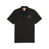 Polo de manga corta color negro, con cuello clásico y cierre de botones. Presenta el logo de Puma y el emblema de McLaren Racing estampados en el pecho.