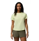 Remera técnica deportiva de manga corta de la marca Columbia, modelo Stealth Spring S Tee, en color verde claro. Cuenta con tecnología Omni-Shade™ con protección UPF 40 y Omni-Wick™ de secado rápido, ideal para running y actividades al aire libre.