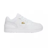 Championes Lacoste modelo Courtcage de diseño urbano, color blanco con detalles en dorado. Presentan el icónico logo del cocodrilo en el lateral y suela de goma resistente.