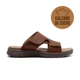Sandalias casuales Hi-Tec Joao de cuero color marrón con ajuste de velcro.