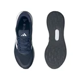 Championes de running Adidas modelo Runfalcon 5, color azul marino con tres franjas blancas características en el lateral. Poseen mediasuela Cloudfoam blanca y suela negra.