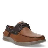 Zapatos tipo náutico Freeway modelo Hive 05, confeccionados en cuero texturizado color marrón con detalles en cuero oscuro. Presentan cierre con cordones, costuras reforzadas en la puntera y suela de goma antideslizante.