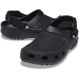 Zuecos Crocs modelo Classic Clog Yukon Vista II para hombre, color gris oscuro, con parte superior de piel sintética y correa ajustable en el talón.