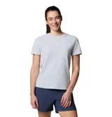 Remera Columbia Sun Trek Ss Ii de manga corta y cuello redondo, color gris claro, con el logo de la marca estampado en el pecho.