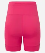 Short deportivo de microfibra pesada color fucsia, corte ciclista, tiro alto y bolsillos laterales.
