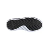 Championes Adidas modelo Grand Court Platform, de diseño urbano con plataforma elevada. Presentan una capellada de gamuza negra con las icónicas tres tiras laterales en blanco y suela de goma dentada.