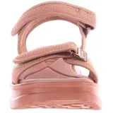 Sandalias de plataforma baja con tiras de ajuste con velcro, confeccionadas en material sintético y textil, con diseño ergonómico.