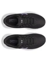 Championes Under Armour modelo UA W Phade RN 3, color negro con detalles en violeta y suela blanca. Diseñados para ser livianos, rápidos y cómodos.
