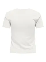 Remera básica Only modelo Kenny, color blanco, de manga corta, cuello redondo y corte ajustado.