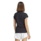 Remera Adidas de corte clásico y cuello redondo, color negro con logo de la marca estampado en blanco en el centro del pecho.