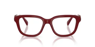 Lentes Miu Miu modelo 02Z, color bordó, con armazón de acetato y diseño clásico de formato cuadrado.