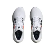 Championes Adidas Runfalcon 3.0 de hombre, color blanco con detalles en negro, gris y naranja. Capellada de malla transpirable, entresuela Cloudfoam y suela de goma.