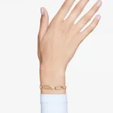 Pulsera de eslabones de cadena con baño en tono oro y detalles de circonitas cúbicas redondas engastadas entre los eslabones.