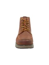Botín de cuero engrasado color marrón RKF, modelo Balma, con cordones bicolor, suela de goma antideslizante y costuras reforzadas.