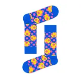 Medias Happy Socks azules con lunares amarillos y rosados.