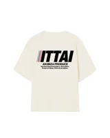 Remera amarilla de corte holgado con estampado en la espalda que incluye el texto "ITTAI AN IBIZA PRODUCE Ittai Stars Department Gallery - Ibiza Edition. If you're in Ibiza, 112 is not an option."