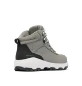 Botas de trekking Columbia modelo Newton Wander Ltr Omni-Grip, de color gris con detalles en negro y suela blanca. Diseño impermeable de caña media, con cordones y parte superior de cuero.
