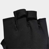 Guantes de entrenamiento Adidas para mujer, color negro, sin dedos, con palma antideslizante acolchada y abertura en el dorso para mayor ventilación.
