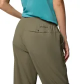 Pantalón de corte recto color verde militar, con cintura elástica y bolsillos laterales.