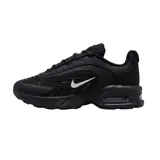Championes Nike Air Max Fire, de color negro con detalles en azul y suela con amortiguación Air visible en el talón.