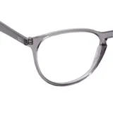 Armazón para lentes Ray Ban modelo 7046/51, color gris transparente, con forma redonda.